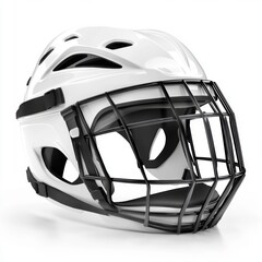 Fototapeta premium Protective hockey helmet with cage designed for safety and comfort during ice hockey games and practices