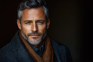 A person wearing a beard and scarf