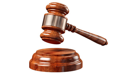 Gavel and Block on Transparent Background, High-Quality PNG
