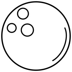 Black line Bowling ball icon isolated on white background. Sport equipment. Vector Illustration