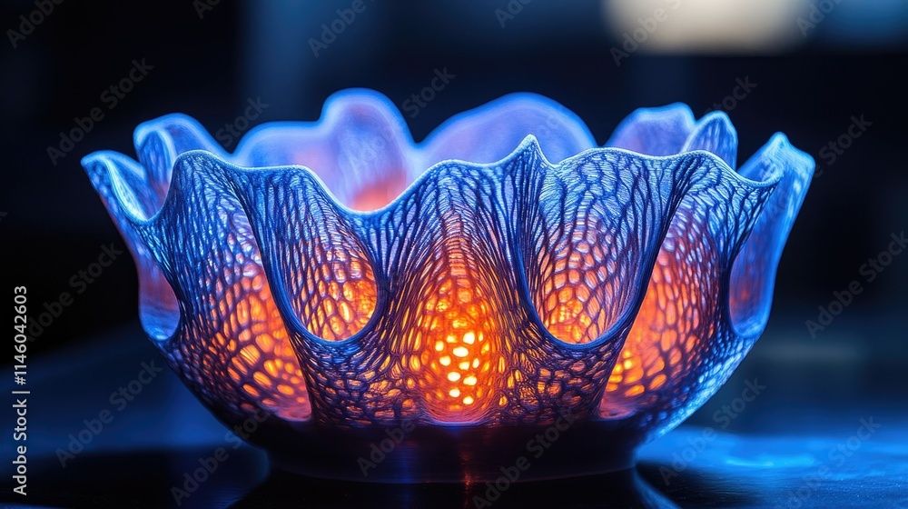 Aufkleber elegant and intricate glass bowl with unique patterns and soft lighting enhancing its beautiful feat