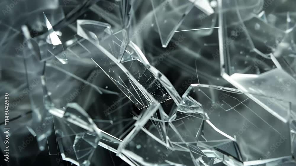 Poster the close-up view reveals shards of broken glass entangled with swirling smoke, creating a striking 
