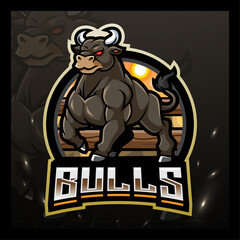Bulls esport mascot logo design