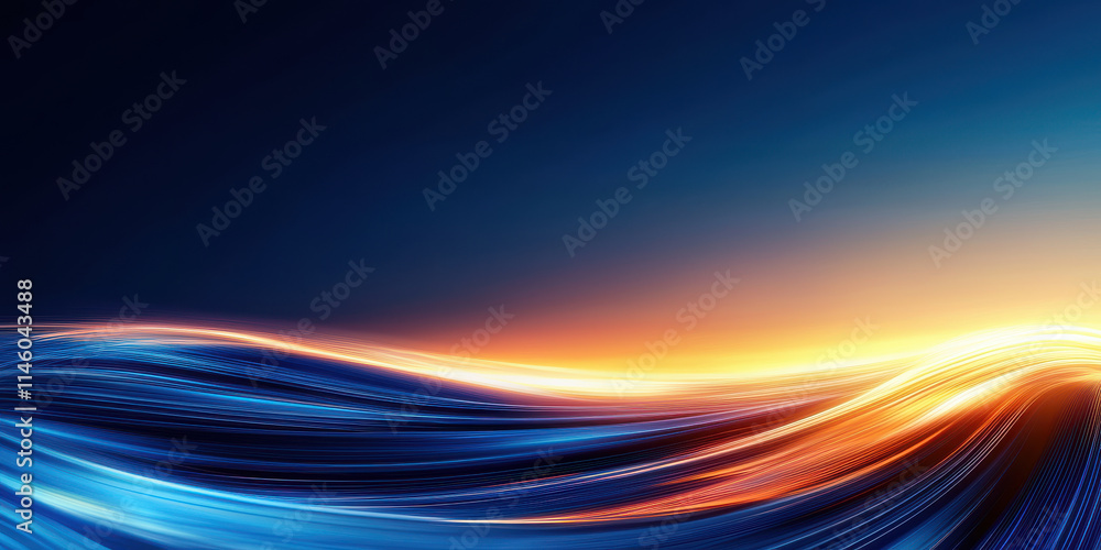 Poster dynamic layers of glowing lines create stunning visual of light and color