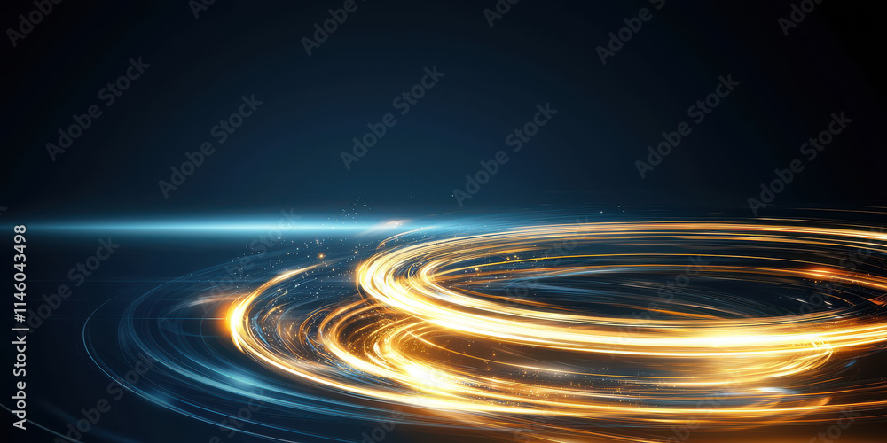 Poster dynamic glowing lines create sense of movement and energy in this image