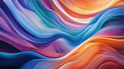 Abstract waves of color flowing across the canvas in smooth, fluid lines.
