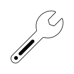 wrench glyph icon with white background vector stock illustration