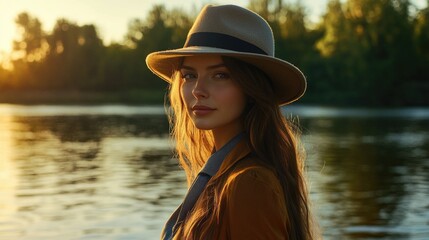 Serene Waterside Portrait