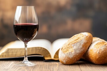 Holy communion elements (bread and wine).