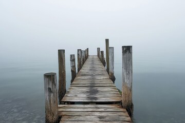 A wooden pier stretching out into the water, perfect for fishing or taking in the scenery