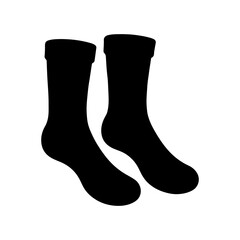 Black Winter Socks silhouette vector illustration on white background