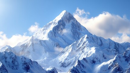Majestic Snow-Capped Mountain Range