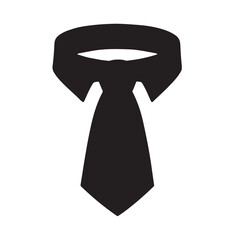 Black Necktie silhouette vector illustration on white background