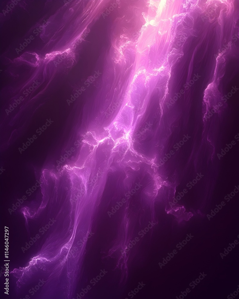 Poster a stunning purple abstract design featuring swirling patterns and glowing light effects, creating a 