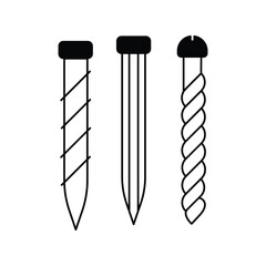 nails glyph icon with white background vector stock illustration