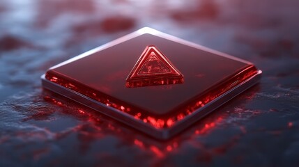 Striking red triangle on black, a study in minimalist geometric design and color contrast