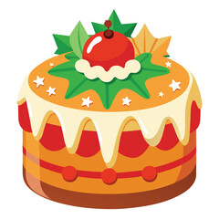 Christmas Cake Vector Art for Festive Season Decoration and Design