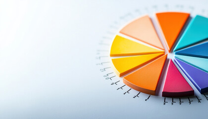 Vibrant pie chart showcasing diversified investment segments and colors