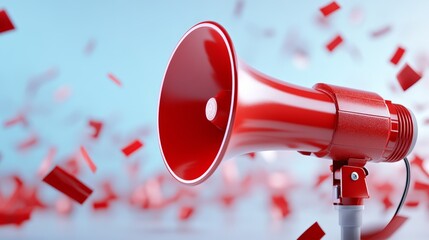 Red megaphone a visual representation of persuasion and influence