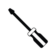 screwdriver glyph icon with white background vector stock illustration