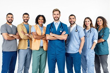 Obraz premium Group of healthcare professionals posing together.