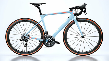 3D Render Light Blue Road Bike