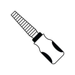 chisel glyph icon with white background vector stock illustration