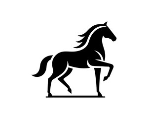 Horse logo design icon symbol vector illustration. Horsepower silhouette logo. Animal logo. Black color horse icon logo vector template.