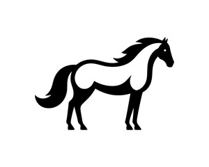 Horse logo design icon symbol vector illustration. Horsepower silhouette logo. Animal logo. Black color horse icon logo vector template.