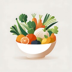 A Bowl of Fresh Fruits and Vegetables