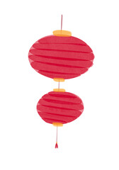 Lampion illustration watercolour for printing, card, design calender, chinese new year, lunar day