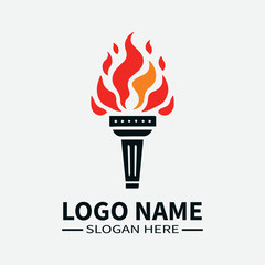 Fire Flame Burning Torch Logo