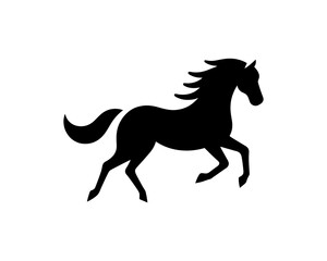 Horse logo design icon symbol vector illustration. Horsepower silhouette logo. Animal logo. Black color horse icon logo vector template.