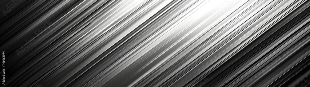 Poster abstract composition featuring sleek diagonal lines in shades of black and gray, creating a smooth m
