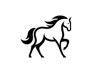 Horse logo design icon symbol vector illustration. Horsepower silhouette logo. Animal logo. Black color horse icon logo vector template.