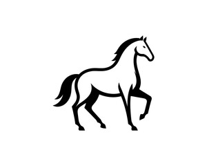 Horse logo design icon symbol vector illustration. Horsepower silhouette logo. Animal logo. Black color horse icon logo vector template.