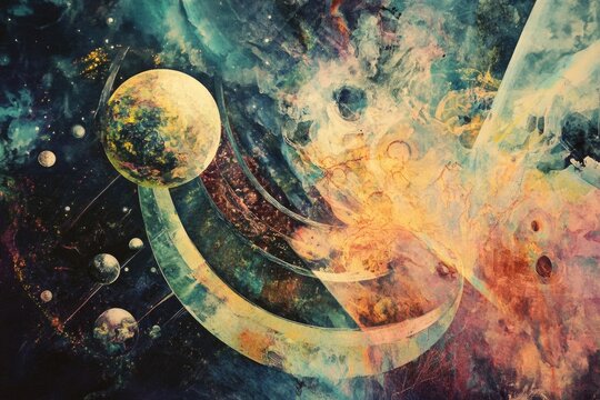 A vivid depiction of celestial bodies in space, ideal for use in astronomy-related content or sci-fi concepts