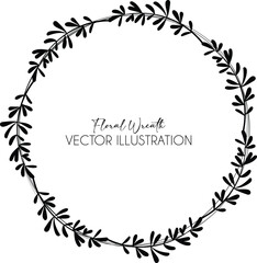 Elegant Floral Wreath Vector Design for Creative Projects