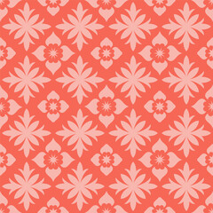 Pink seamless pattern with abstract flowers