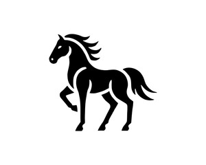 Horse logo design icon symbol vector illustration. Horsepower silhouette logo. Animal logo. Black color horse icon logo vector template.