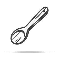 Wooden spoon spatula outline icon transparent vector isolated
