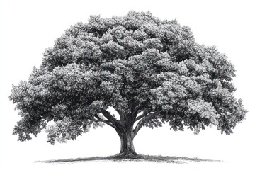 Fototapeta premium Majestic oak tree isolated on white background.