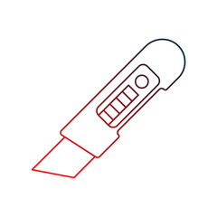 knife cutter outline gradient icon with white background vector stock illustration