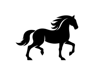Horse logo design icon symbol vector illustration. Horsepower silhouette logo. Animal logo. Black color horse icon logo vector template.