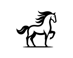 Horse logo design icon symbol vector illustration. Horsepower silhouette logo. Animal logo. Black color horse icon logo vector template.