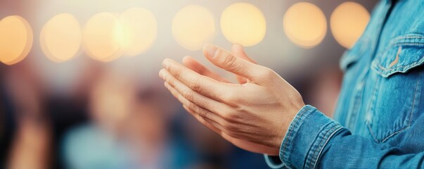 Philanthropist being applauded for charitable contributions in a formal event, Winning, drive, recognition, Social success