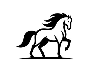 Horse logo design icon symbol vector illustration. Horsepower silhouette logo. Animal logo. Black color horse icon logo vector template.