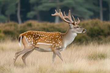 Obraz premium white-tailed deer (Odocoileus virginianus). Beautiful simple AI generated image