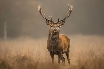 Fototapeta premium white-tailed deer (Odocoileus virginianus). Beautiful simple AI generated image