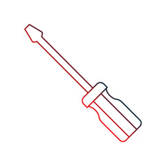 screwdriver outline gradient icon with white background vector stock illustration